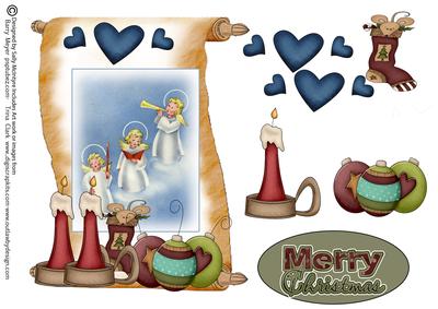Angels at Christmas 3D Merry Christmas