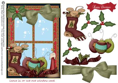 Clear Blue Nights and Stars Through the Christmas Window