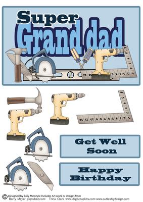 Super Grand Dad Happy Birthday Get Well Soon