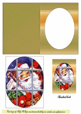 Chritmas Wishes Oval Single Window Card