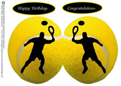 Tennis Ball Shaped Card Happy Birthday Congratulations