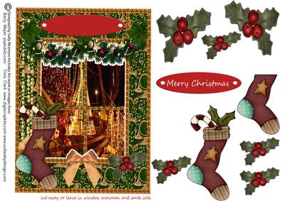 Cut Away or Leave in Window Llight of Christmas Merry Christ