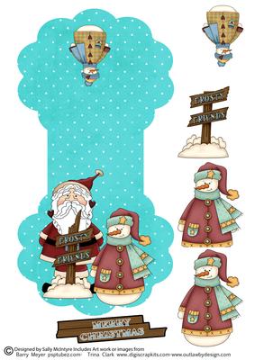 Merry Christmas Frosty Mates with Santa