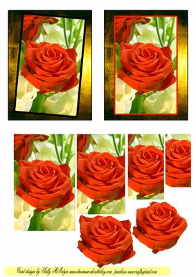 Pyramid Step by Step Rich Gold with Sunset Orange Roses