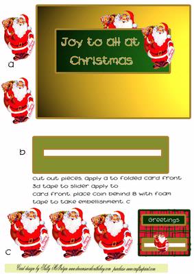 Santa Slider Card with Optional 3D and Instructions