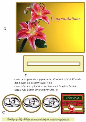 Wedding Ring and Lily Slider Card Instructions