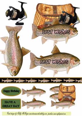 Gone Fishing 3 Card Sheet