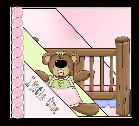 Corner Flip Card Little One Girl