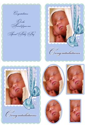 Congratulations Baby Boy 2 Up C6 Cards