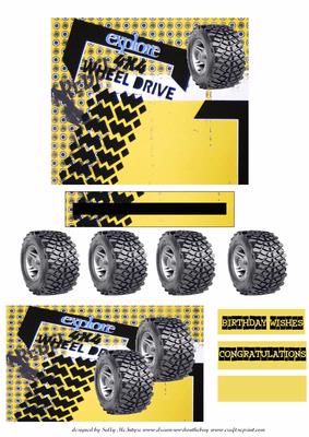 4 Wheel Drive Penny Slider 2 Card Sheet