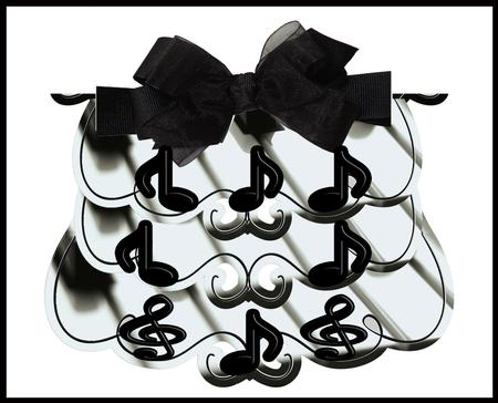 3 Tiered Musical Card with 3D Music Notes