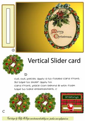Vertical Slider Card Vintage 3D and Instructions