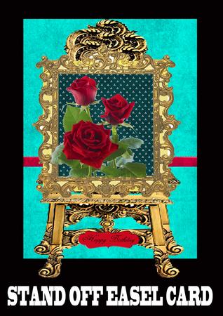 Stunning Red Roses Stand Off Easel Card