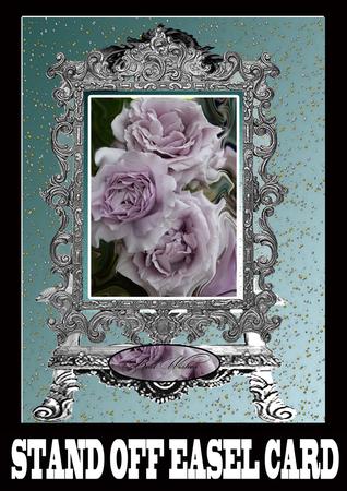 Silver Peony Stand Off Easel Card