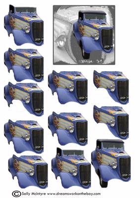 Hotrod Step by Step 2 Card Sheet