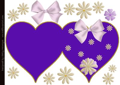 All My Love Purple Hearts 3D Flowers