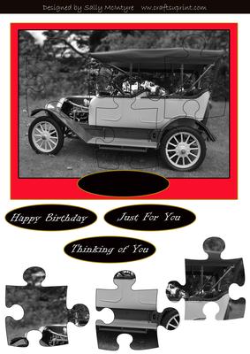 In the Old Days Vintage Car Jig Saw Pieces