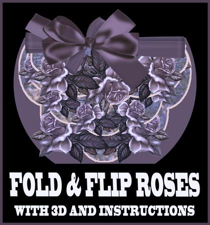 Roses in Antique Purple Fold and Flip Card with Instructions