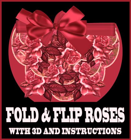 Red Roses Fold and Flip Card with Instructions