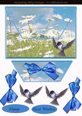 Bird in Flight Envelope Card Front Best Wishes & Enjoy