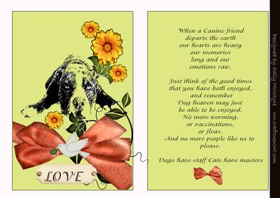 Sympathy Card on the Death of a Dog