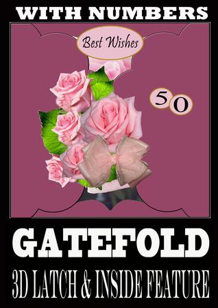 Gatefold Pink Roses 3D Latch and Inside Feature with No's