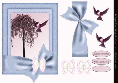 Cherry Tree with Bird in Flight 3D