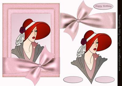 Elegant Lady 3D with 3D Bow