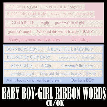 Baby Boy-girl Ribbon Words Png Format Cu-ok
