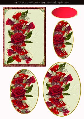 A Red Rose Oval Pyramid , Gold Accents for All Occasions