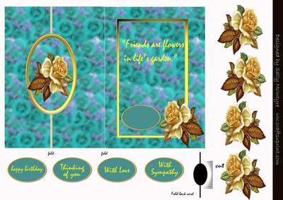 Friends Are Flowers in Lifes Garden Foldback Card with 3D