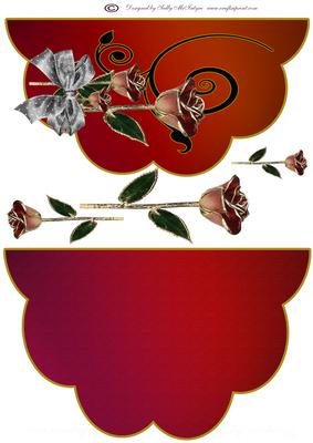 Red and Gold Rose Card Many Formal Occasions.