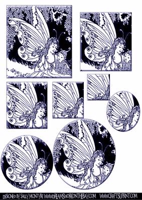 Fairies in the Garden Blue
