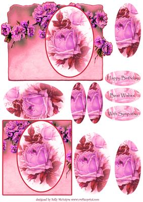 Pink Vintage Birthday Sympathy Best Wishes