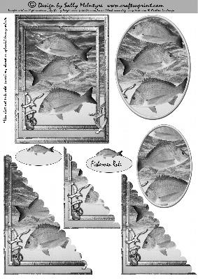 Fishermen Rule 2 Card Sheet Black and White
