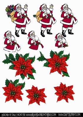 Step by Step Santa and Poinsettia