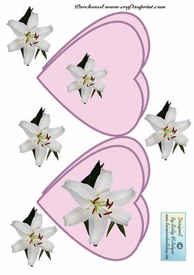 Heart Shaped Card with Lillies