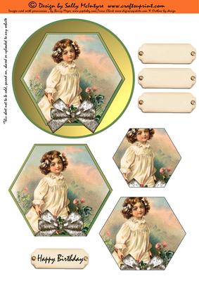 Vintage Girl in a Field of Flowers