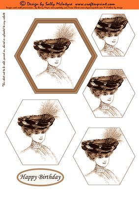 Lady of Elegance Vintage Lady Sepia
