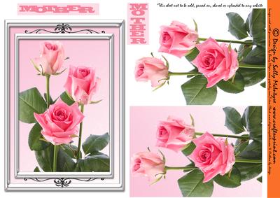 Mother , Roses Pyramid with 3D Roses