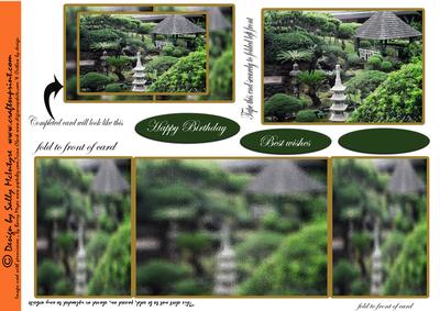 Japenese Garden Double Front Fold in Card
