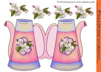 Water Pitcher Shaped Card with 3D Flowers