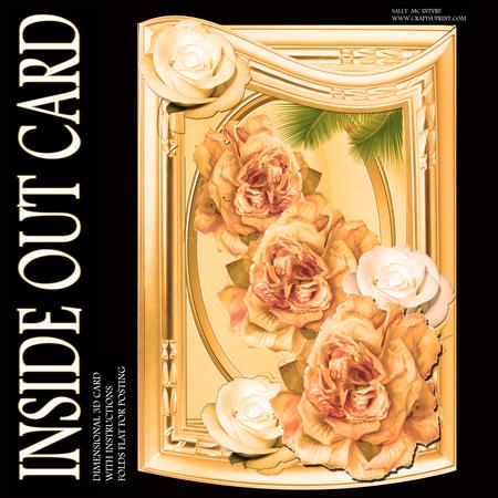 A Stunning Apricot Roses Dimensional Card