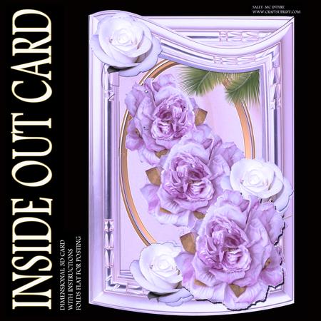 A Stunning Lilac Roses Dimensional Card