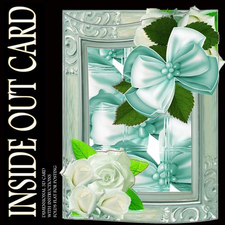 Inside Out Card Aqua Roses and Bows