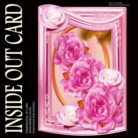 Inside Out Card Hot Pink Roses