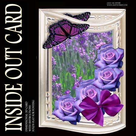 Purple Roses and Lavender Inside Out Card