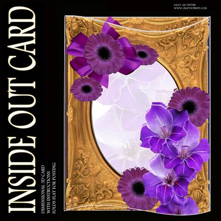 Inside Out Card Purple Iris and Gerberas