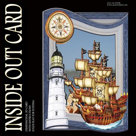 Inside Out Card Ship on the High Seas