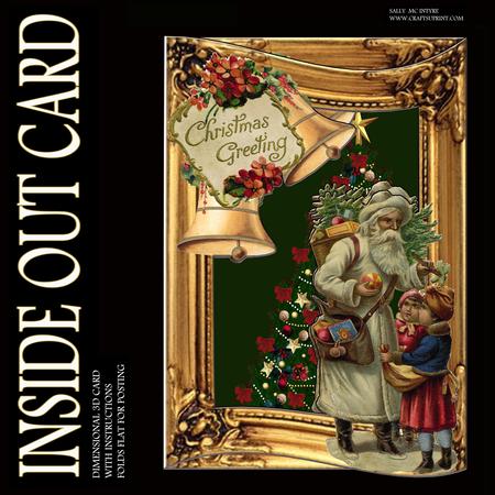Inside Out Card Vintage Santa